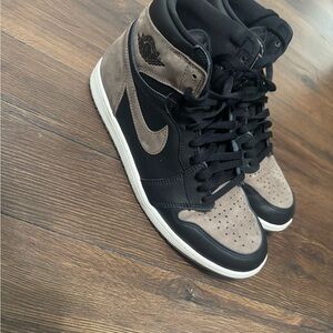 Jordan Black and Tan High-Top Sneakers